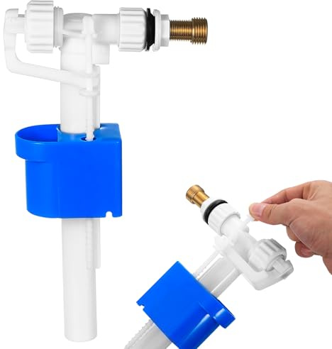 Válvula Llenado Cisterna G3/8 y G1/2, Válvula de Llenado para Cisterna WC Universal, Válvulas de Flotador para inodoro, ahorro de agua (azul)