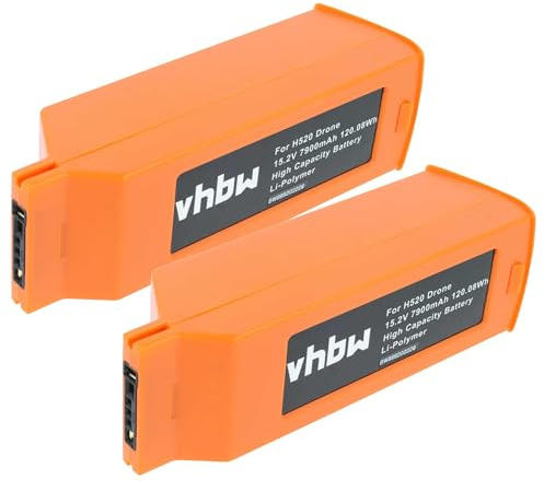 vhbw 2 x batteri kompatibel med Yuneec H520, H520 Hexacopter Airframe, Typhoon H 4S drönare Multicopter Quadrocopter (7 900 mAh, 15,2 V, Li-Polymer)