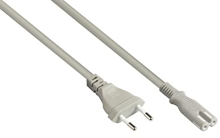 Good Connections EURO-Netzkabel - 5 m - Euro-Stecker Typ C (gerade) an C7/Euro 8 Buchse (gerade) - KUPFERLEITER - 0,75 mm² - Stromkabel für TV, Konsole, Radio, Netzteil, Rasierer u.v.m. - GRAU