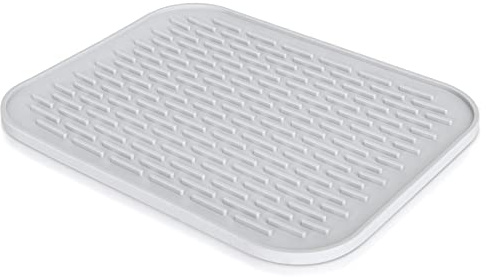 SUPER KITCHEN Piccolo Sottopentola in Silicone, Antiscivolo Tappetino Scolapiatti in Silicone, Tappetino Lavello Cucina, Resistente al Calore Sottobicchiere (29,5 x 23,5 cm, Grigio)