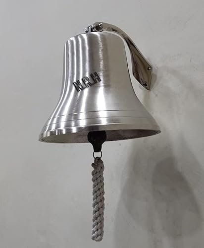 Cloches de navire maritime - Pour montre de service - Cloches à suspendre au mur (20,3 cm, finition Nikil)