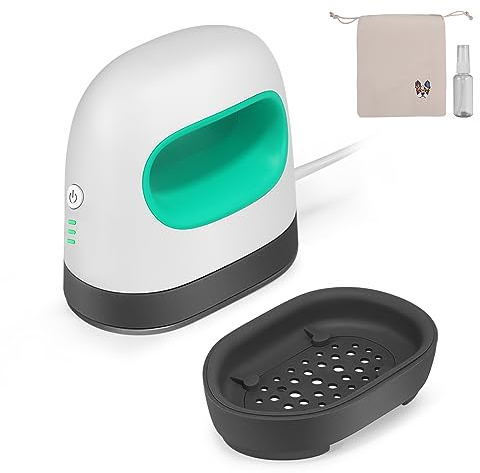Mini Heißpresse, Hitzepresse Heißpresse Maschine Bügeleisen Heat Press Machine für T-Shirts, Schuhe, Taschen, 3-stufige Temperaturregelung, mit Aufbewahrungstasche und Sprühflasche (Grün)
