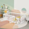 WIZBED Kinderbett 90 x 200 cm, Montessori Bodenbett inkl. Rausfallschutz und Tür Holzbett für Jungen und Mädchen aus Kiefer Massivholz weiß ohne Matratze & Lattenroste
