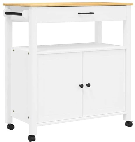 vidaXL Kitchen Trolley Monza 33.1x15.7x34.8 Solid Wood Pine