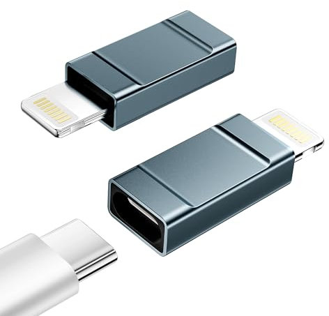 Yosou USB C to Lightning Adapter,USB C Adapter 2 Pack USB C Lightning Adapter Fast Charging Compatible with iPhone 14/13/12/11/XS/XR/SE, iPad/iPod/AirPods Support Data Transfer [MFi Certified]