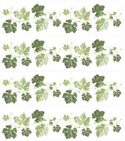 XMNIVATE Green Botanical Wall Sticker, 8 Leaf & Vine Decals, PVC Material, Suitable for Wall, Living Room, Bedroom, Office