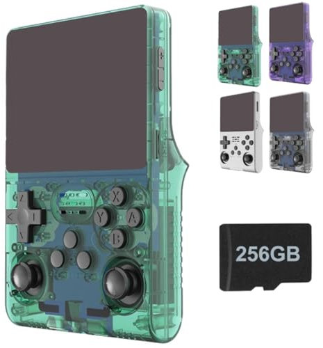 R40S - Consola de videojuegos portátil retro de 3800 mAh, más de 30.000 juegos preinstalados, más de 20 sistemas emuladores retro, pantalla IPS Full View HD de 3.5 pulgadas, 256 GB (verde)