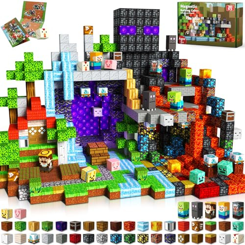 GraceDuck 300 PCS Magnetic Blocks - Magnetic Building Blocks, Stacking Magnets for Kids, Sensory Toy for STEM Montessori Sensory Toys for Kids 3+ Boys and Girls Christmas Birthday Gifts