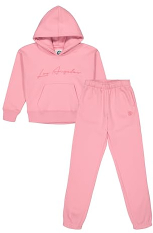 ALPHADVENTURE - Chándal Niña Completo, Conjunto Deportivo, Set 2 Piezas Sudadera y Pantalón Deportivo, Chándal para Colegio - Tallas desde los 6 hasta los 14 años. (6 Años, Rosa y Rosa)