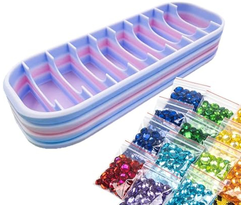 Boîte de rangement Diamond Art – Plateau multi-compartiments pour pinceaux et perceuses, sac de transport à 10 trous | Accessoires d'artisanat pratiques, choix pratique pour les fans de peinture