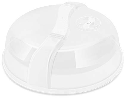 Flexzion Mikrowellenabdeckung transparente Mikrowellenabdeckhaube mit einstellbarem Dampfentlüftungsloch, BPA-freier, transparenter Anti-Spritz Schutz Kunststoffdeckel, 26 cm