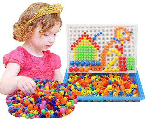Steckspielzeug Mosaik Steckspiel Kinder Pädagogisches Kinderspielzeug Kreatives Spielzeug Jungen Mädchen Steckmosaik Steckbausteine 592 Stücke Bausteine Kinder Lernspielzeug für Geschenk