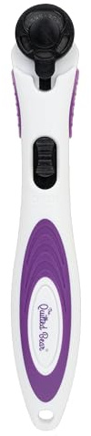 The Quilted Bear 18mm Rotary Cutter - Ergonomic Soft Grip Rotary Cutter for Fabric with Sharp Blade for Precise Cuts & Easy Blade Replacement for Quilting & Sewing Supplies (18mm)