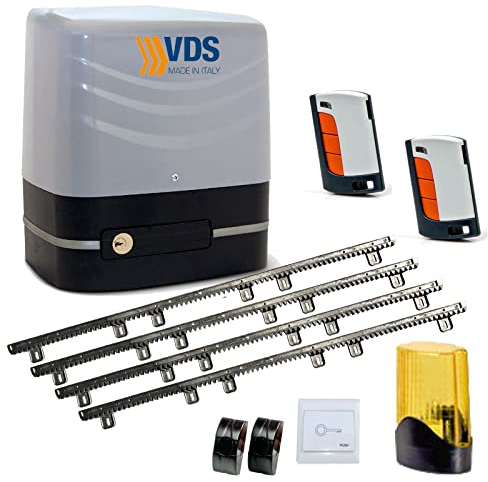 Carrera 800 kg Torantrieb Schiebetorantrieb Set, inkl. 4 Zahnstabgen je 1 Meter, Taster + Led Lampe