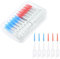 URAQT Interdentalbürsten, 220 Stück Silikon Zahnzwischenraumbürsten, Tragbarer Zahnbürsten Dual-Use Zahnseide Stick Interdentalbürste, Dentalbürsten für Zahnreinigung zwischenräume(Blau+Orange)