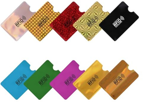 Ein Satz von 10 Stück RFID Farbe Karten Hülle? EC Karten Schutzhülle, ein Satz von Anti-Diebstahl-Version sichere kontaktlose Kreditkartenabdeckungen und Anti-Diebstahl-Kartenclips, passend für ID-Kar