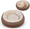 EvcgoX Hundebett flauschig,Hundekorb- Ø70 cm Donut Hundekissen,waschbare Hundekorb,Hundebett für mittelgroße Hunde Doppelseitiges Hundekissen für alle Jahreszeiten (Braun)
