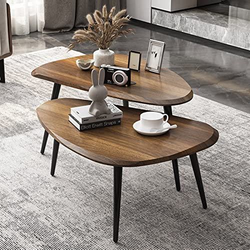 Mid Century Satztisch-Set mit Jazz Schwarz/Walnussholz-Finish, modernes Design in verschiedenen Größen