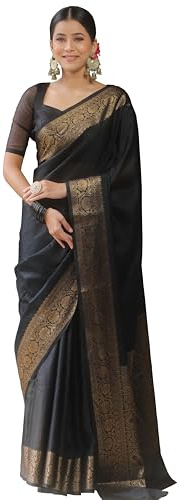 Sugathari Women's Banarasi Saree Pure Kanjivaram Silk Saree Soft new ladies 2025 Design Wear Pattu Sarees Latest Sadi Party Sari collections With Blouse Piece (San Pari-225)