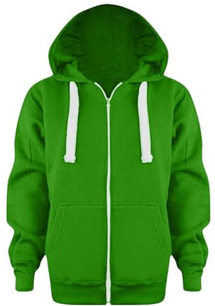 VIYUANH Kinder Jungen Hoodie Jacke mit Reißverschluss Einfarbig Sportlich Kapuzenpullover Locker Sweatjacke Kordelzug Taschen Teenager Mädchen Rippensaum Kapuzenjacke Sweatshirt 3-12 Jahre