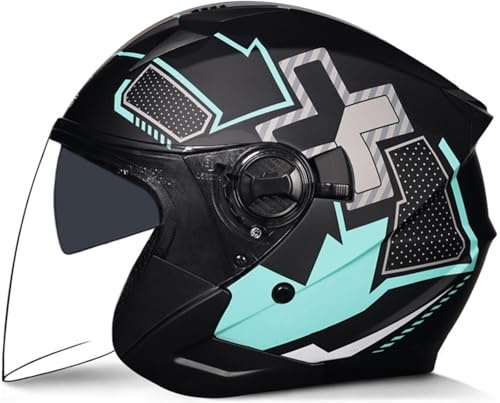 Vintage Half Shell Helmet, Half Elmet Motociclistico - Casco Per Moto Da Donna - Omologato DOT/ECE Comodo Elegante Mezzo Cappuccio Protettivo Per L'avventura Scooter 6,XL