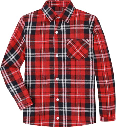 mintgreen Boys Checked Shirts, Casual Cotton Long Sleeve Tops, 6-14 Years | Kids Button Down Regular Fit
