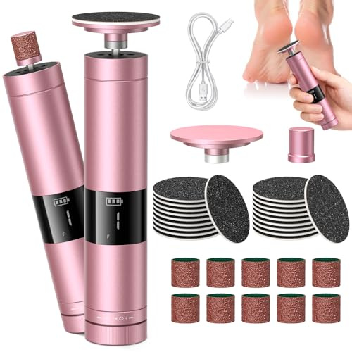 Mowend Lima elettrica per piedi e smerigliatrice per unghie 2 in 1, rimozione della pelle dura dei piedi, strumenti per pedicure ricaricabili e portatili per pelle secca e morta, 2000 mAh