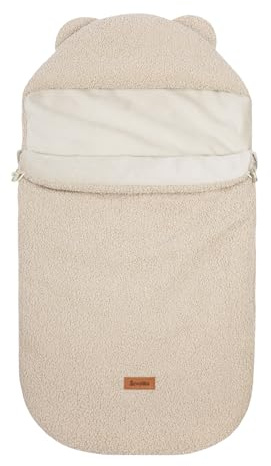 SENSILLO - 3in1 Lammskinnssovsäck för Spädbarn – Mjuk Sovsäck för Barnvagnar, Babynest och Vardagsbruk, Mysigt Innerfoder, Varm Bouclé-yttertyg för Sovsäckar för Barn