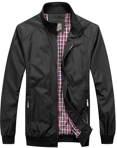 Blu Apparel Mens Harrington Jackets Bomber jacket men Sports Smart Casual Spring jackets for Men UK Black Navy S M L XL 2XL (UK, Alpha, M, Regular, Regular, Black)