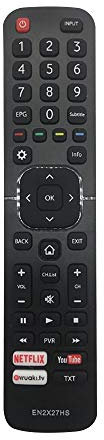 MYHGRC telecomando hisense EN2X27HS per telecomando Hisense Smart TV LCD LED UHD H32M2600 H40M3300 HE40K3300 HE43K300UWTS H43M3000 HE49M2161FWTS0100 H50N5300