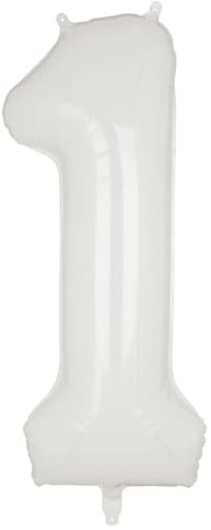 100 CM Groß Folienballon Zahl 1 Weiß Luftballon Folien Mylar Riese Helium Luftballons Weiss Geburtstag Party Deko Lieferungen