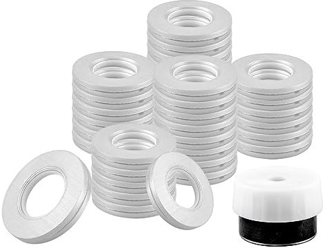 50Pcs Silver Curtain Eyelet Rings 40mm, Silencing Curtains Grommets, Curtain Roman Rings with Eyelet Plastic Rings for Curtain with Hole Punchers Tool