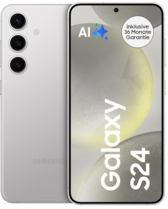 Samsung Galaxy S24 AI Smartphone, Android-Handy ohne Vertrag, 8 GB RAM, 256 GB Speicher, 50-MP-Kamera, Lange Akkulaufzeit, Marble Gray, 3 Jahre Herstellergarantie