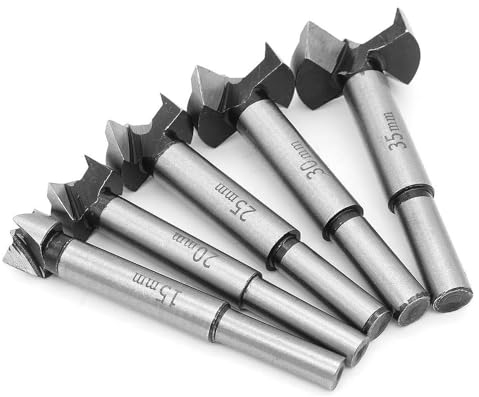 Juego de 5 Brocas Forstner de 15 a 35 mm para Madera - Fresa de Madera - 35, 30, 25, 20, 15 mm