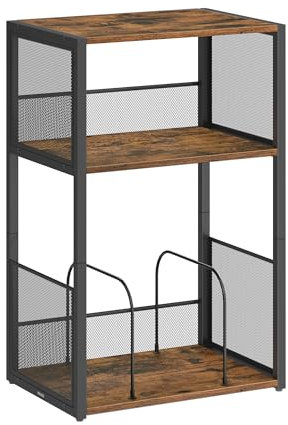 VASAGLE Record Player Stand, 3-Tier Side Table, Vinyl Record Storage up to 100 Albums, End Table for Living Room, Bedroom, Rustic Brown LET275K01