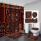 Duschvorhang Retro Rot Orange Duschvorhang Stoff Polyester Shower Curtains Waschbar Badevorhang Antischimmel Duschvorhänge Verdicken Duschvorhang 180x180 Mit 12 Kunststoffhaken