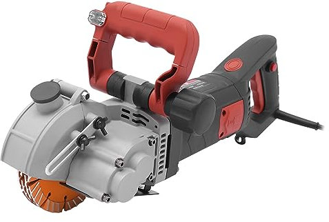 HUSPOO Väggfräs, 4 800 W elektrisk slitsfräs, slitmaskin med laserguide 6 500 varv/min, max utskärning storlek 41 x 42 mm, betongspårsmaskin med 5 sågblad och 1 vattenpump