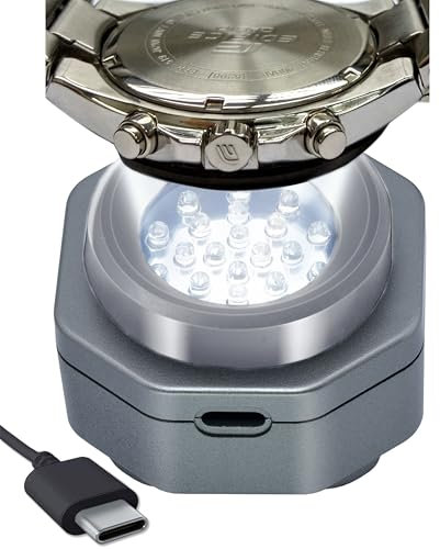 CoolFire - Caricatore rapido per orologi solare tipo C senza raggi UV per tutti gli Eco Solar da uomo, caricabatterie portatile (grigio)