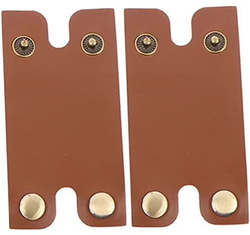 OUNONA 2pcs Brown Leather Head Protector Sleeve Manual Blade Protective Cover Storage Case for Travel and Daily Use