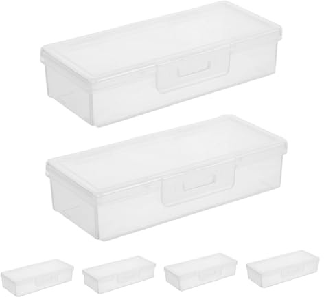 DOITOOL Contenedor de Almacenamiento de Joyas y Bastoncillos de Algodón Transparente Organizador Portátil con Tapa para Anillos Pendientes y Almohadillas de Algodón