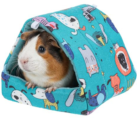 PEOVLVN Casa de cobayas lavable para cobayas y conejos, cálida casa de invierno, ratones, chinchillas, hámster, erizo, hurón, dragón, ratas