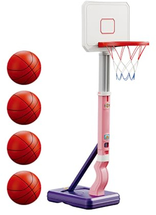 Canestro da basket - Porta da basket per bambini | Canestro da Bâsket per bambini regolabile in altezza con supporto, tabellone da Baskèt per interni ed esterni Bobina di pallacanestro a bordo piscina