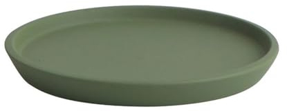 CFY652 underlägg blomkruka trädgårdsväxt palle blomjord droppskål 180 cm, heminredning keramik dräneringspanna dekorativ (grön)