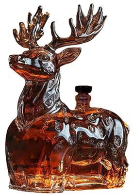 Gacqpli Botellas para alcohol, contenedor divertido de de 120 ml, botella de whisky de reno, garrafas de licores - regalo para hombres y padres en Navidad cumpleaños para bourbon vodka brandy