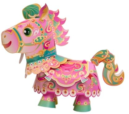 Oshhni Kit de Lanterne à Faire Soi-même, Fait Main, Décoration Année du Cheval 2026, Ornement Traditionnel, Activité Manuelle Enfant, Lanterne Chinoise pour Nouvel an à Faire, Style E