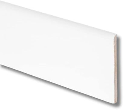 TWE Tucci Wood Essence Battiscopa Bianco Tinto in Legno Tanganika Moderno per Interni Made in Italy Resistente a Lavaggi al 100% Confezione x1 (10x100x2400) mm