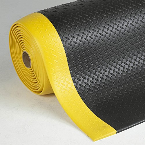 Floordirekt Anti Ermüdungsmatte, Stehmatte 120 x 200 cm Schwarz-Gelb Robuste Arbeitsplatzmatte für Steharbeitsplatz - Entlastet die Gelenke für mehr Komfort beim Stehen Dyna-Protect Diamond