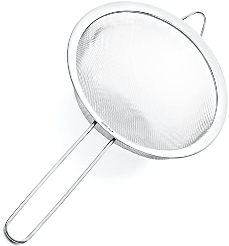 CHAMEEN 20 cm Fine Mesh Sieve Stainless Steel Dishwasher Safe Large Kitchen Sieve