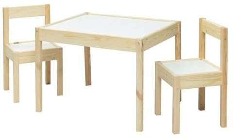 BabyGo 2in1 Set Tisch Set mit zwei Stühlen nature | 9251