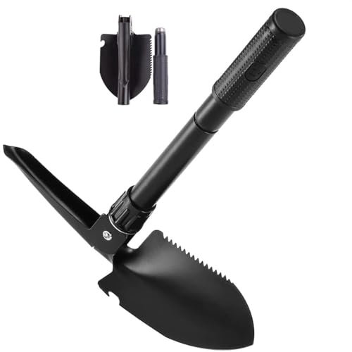 Folding Shovel, Multi-function Folding Spade, Camping Military Survival Shovel Portable Tool for Camping, Hiking, Backpacking,Outdoor, Gardening, Trenching